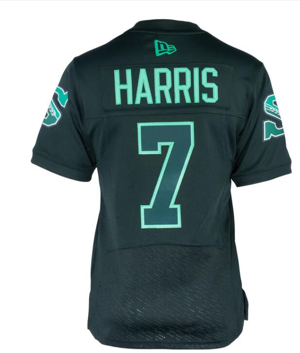 NCAA Men CUSTOM  Saskatchewan Roughrider #7 HARRIS NATION ALT black JERSEY